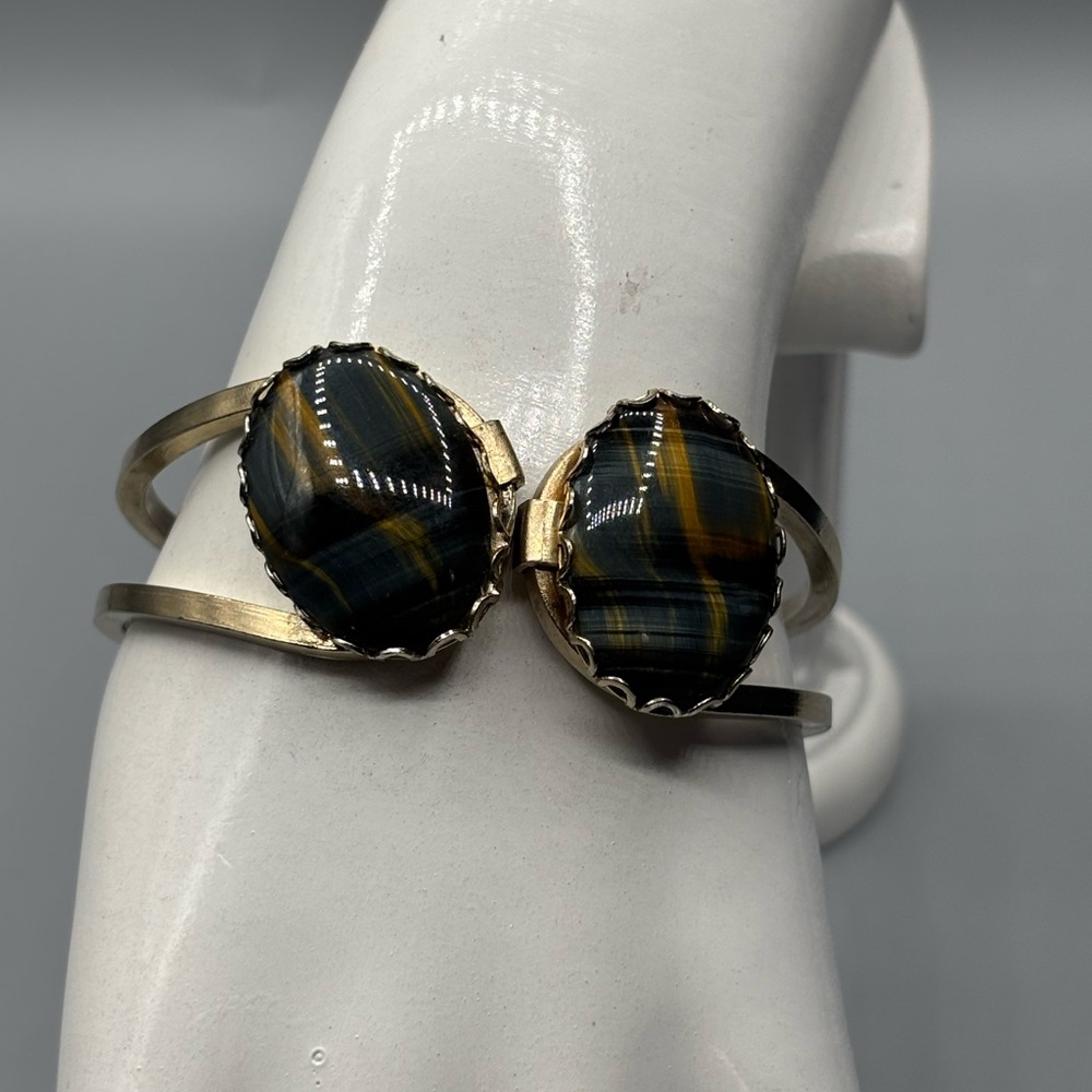 Vintage Boho Tiger’s Eye Clamper Bracelet JP233